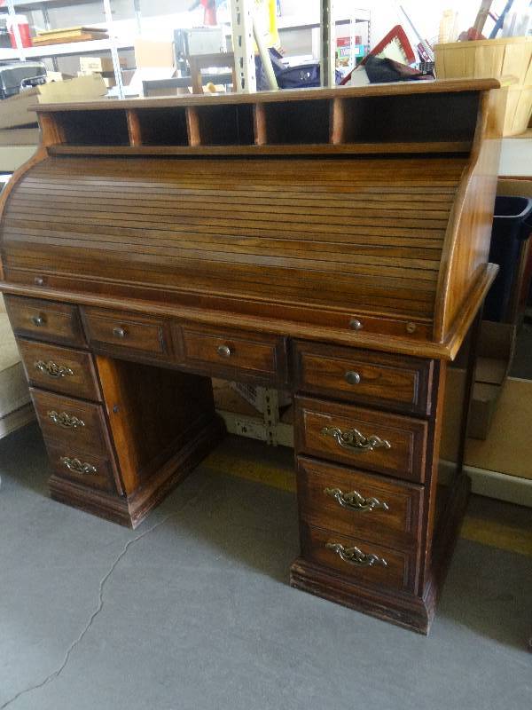 lot 4201 image: Roll top desk.