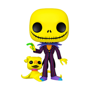 lot 10811 image: Funko Pop Jumbo The Nightmare Before Christmas Blacklight - Jack & Zero Vinyl Figure - Retail - $39.99