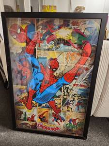 lot 10828 image: Framed Spider-Man Comic Collage Wall Art