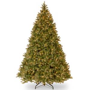 lot 10833 image: National Tree Company Pre-lit Feel Real Artificial Giant Downswept Christmas Tree, Green, Douglas Fir, White Lights, Includes Stand, 10 feet - Retail - $846.99