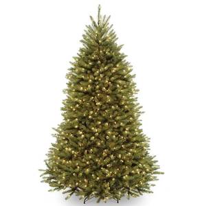 lot 10835 image: National Tree Company Pre-Lit Artificial Christmas Tree  Green  Dunhill Fir  Clear Lights  Includes Stand  7.5 Feet - Retail - $429.99