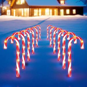 lot 10836 image: Christmas Candy Cane Lights 12Pcs Christmas Pathway Lights with 72 Count Incandescent Clear Lights, Connectable 12 Inch Pathway Makers Lights for Indoor Outdoor Walkway Patio Yard Lawn Decorations - Retail - $49.99