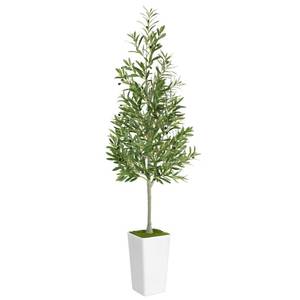 lot 10838 image: ProDeco Artificial Olive Tree 6ft - Realistic Tall Fake Plants for Office Living Room Bedroom Home Decor Indoor - Faux Floor Green Silk House Corner Large Potted Plants - Retail - $109.00