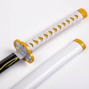 lot 10780 image: Hejiu Handmade Katana Anime Cosplay Sword, Real Katana Demon Slayer Anime Cosplay Sword,Stainless Steel Blade,29.5 inches,Short Sword - Retail - $56.99