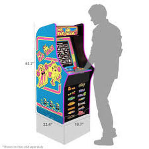 lot 10807 image: Arcade1Up Ms. Pac-Man 80S Retro Home Arcade Machine, 4 Games In 1, 4 Foot Cabinet-Retail-$599.99