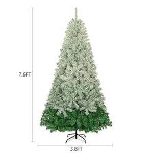 lot 10847 image: Wintery Pine 76 H White Green Pine Christmas Tree