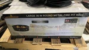 lot 456 image: LandHonor 36-Inch Round Metal Fire Pit Ring