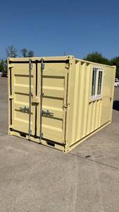 lot 638 image: (Unused)- 10ft Modified Shipping Container with WindowThe box inside does not come with unit