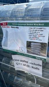 lot 823 image: (Unused)-Heavy-Duty Galvanized Welded Wire Mesh - 5 Roll Pallet