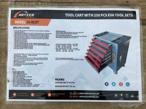 lot 419 image: (Unused)-Arteer Professional Tool Cart with 258-Piece EVA Tool Set