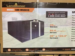 lot 172 image: (Unused)- Landsailor 8x10ft Galvanized Metal Storage Shed