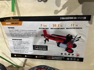 lot 175 image: (Unused)- LandHonor 7-Ton Electric Log Splitter LST7-520MM