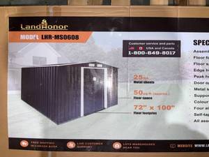 lot 198 image: LandHonor 6x8 ft Galvanized Apex Roof Metal Shed