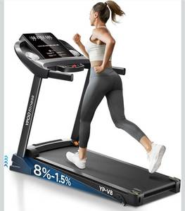 lot 1407 image: Treadmills for Home Use, Walking Pad Treadmill with Incline, Auto Foldable Treadmill for Home, 8.0 MPH Running Treadmill with Bluetooth Enabled, 300 lbs User Capacity - Retail $299