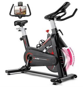lot 1413 image: Exercise Bike, WENOKER Stationary Bike for Home, Indoor Bike with Whisper Quiet, Heavy Flywheel and Upgraded Digital Display - Retail $169