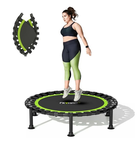 lot 22957 image: Foldable Mini Trampoline, 4048 Rebounder Trampoline for Adults & Kids 440lbs Capacity Indoor Fitness Workout Exercise Equipment