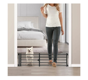 lot 22970 image: Malier Indoor Dog Gate with Door, 26-41 Extra Wide Full Metal Short Dog Gate for Stairs Pressure Mount 10 Tall
