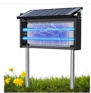 lot 22973 image: Solar Bug Zapper, IndoorOutdoor Repellent, Waterproof, Portable, High Powered 4500V Mosquito Zapper