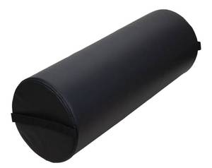 lot 22991 image: ForPro Professional Collection Jumbo Full Round Bolster Pillow, Black, Oil and Stain-Resistant, for Massage and Yoga, 9 R x 26 L