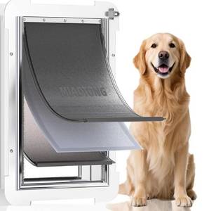 lot 22992 image: 3-Flap Steel Large Dog Door for Exterior Doors with Sliding Lock Panel, Energy-Efficient Insulated Pet Door, Extreme Weather Doggy Door with Telescoping Tunnel, Never Rust (Pets Up to 100 Lb)
