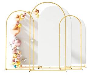 lot 23013 image: Metal Arch Backdrop Stand and Cover Set, 7.3FT, 6.6FT, 6FT Arch Stand and Cover Set, BackdropArch for Party, Wedding, Birthday, and Graduation Ceremony