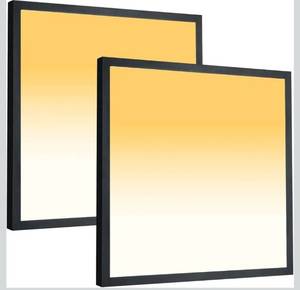 lot 23038 image: 2x2 FT LED Flush Mount Panel Light 5000K 4000K 3000K Selectable & Dimmable, Black Square Surface Mount led Ceiling Light, 40W, 4400LM, 100-277V, ETL Listed, 2 Pack
