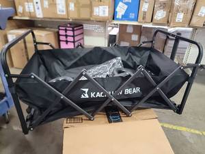 lot 23044 image: Black Folding Utility Cart - Missing 1 Wheel