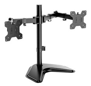 lot 26444 image: WALI Dual Monitor Stand for Desk, Monitor Stands for 2 Monitors up to 27 inch, Dual Monitors Mount Fits up to 22lbs, Free Standing Full Motion Dual Monitors Arm for Desk, Black