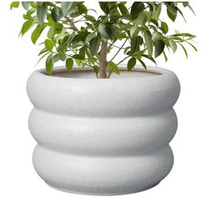 lot 26451 image: SQOWL Ceramic Planter Pot - 10 Inch Plant Pot with Drainage Hole Large Planter for Indoor Plants Outdoor Flower Pot Decorative Plant Pot for Garden Bathroom Decor White