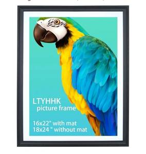 lot 26467 image: LTYHHK 18x24 in Picture Frames Solid Wood,Display Picture 16x22 in With Mat or 18x24 in Without Mat,16x22 inch Diamond Painting Frames Black (CK1824)