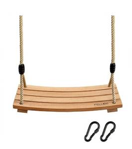lot 31591 image: Pellor Wood Tree Swing Seat,Indoor Outdoor Rope Wooden Swing Set for Children Adult Kids 17.7x7.9x0.6 inch