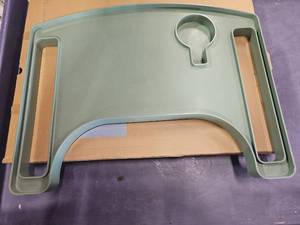 lot 31639 image: Green Walker Tray for Rolling Folding Walker, Tray Table with Cup Holder for Standard Walkers Seniors,