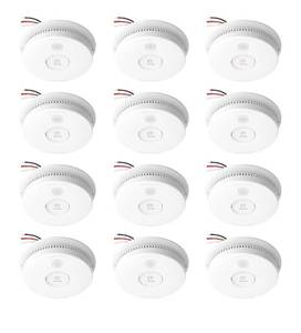 lot 31647 image: Hardwired Interconnected Smoke Detectors,Photoelectric Smoke Alarm with 9V Battery Backup,TestSilence Button, Hard Wired Fire Alarm for Home GS562A 12pack