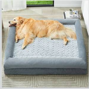 lot 31653 image: WNPETHOME Giant Dog Bed, Washable Dog Couch with Removable Waterproof Cover, Orthopedic Large Pet Sofa Bed with Bolster Sides for Sleeping