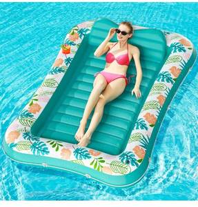 lot 31656 image: Inflatable Tanning Pool Lounger Float, Stonful 75 x 51 Pool Floats Adult with Pillow & Cup Holder 4 in 1 Water Filled Inflatable Sun Tan Tub Tanning Bed Mat for Swimming Pool Backyard Beach (L)