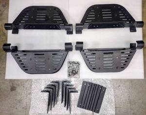 lot 31665 image: Bolt-On Metal Step Plates & Brackets, 4-Pc Set, Fits 2018 Jeep Wrangler 4-Door - Retail $300