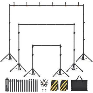 lot 31666 image: Backdrop Stand Kit - 6 Widths, 10x7.5ft Adjustable Background Stand for Parties & Studio Photography