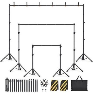 lot 31675 image: Eocnrhe Backdrop Stand Kit - 6 Widths, 10x7.5ft Adjustable Background Stand for Parties & Studio Photography
