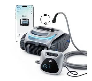 lot 31679 image: C20H Robotic Pool Cleaner, Corded & Cordless - Hybrid Pool Vacuum Robot, Superior Suction, Smart Navigation, APP Control, FloorWallWaterline, for Above & In-ground Pools up to 1,615 Sq.Ft - Retail $989