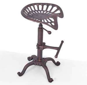 lot 31681 image: Diwhy Rustic Industrial Farmhouse Tractor Seat Adjustable Bar Stool Industrial bar Chair (Copper, Cast Iron)