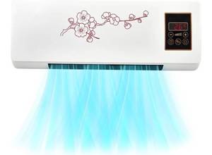 lot 41572 image: Cold And Hot Air Air Conditioner 2 In 1 Wall Mounted Mobile Air Electric Fan Air Conditioner For Bedroom Mini Split ACHeating System, Portable, Ductless, With Remote, For Home Office