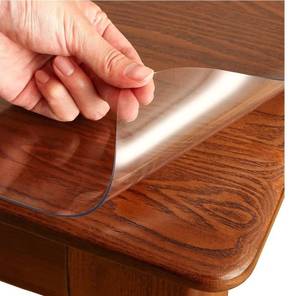 lot 41578 image: Clear Table Cover Protector Rectangle 18 x 48 Inch, 1.5mm Transparent Plastic Table Protector Waterproof, Anti-Scratch Clear Desk Mat for Office Desktop Dresser Dining Table, FDA Compliant