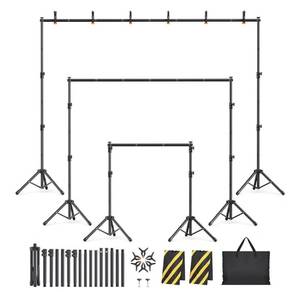 lot 41582 image: Backdrop Stand Kit - 6 Widths, 10x7.5ft Adjustable Background Stand for Parties & Studio Photography