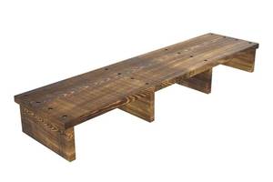 lot 41586 image: 39IN Long Wooden Step Stool for Elderly, Half Wooden Riser Step Stool for High Bed, Bathroom, Kitchen and Living Room, 400LBs Loading(39.0 L11.5 W4.6 H)