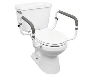lot 41597 image: Carex Toilet Safety Frame - Toilet Safety Rails With Adjustable Width - Toilet Rails For Elderly, Handicap, Home Health Care Equipment After Surgery, Supports 300lbs