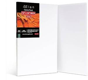 lot 41599 image: Elan Cotton Canvas Panels 20x28, 6-Pack Canvas Boards for Painting, Painting Canvas, Canvases for Painting, Art Board Bulk, Art Canvas Board, Blank Canvas Panel, Plain Canvas Board Art Canvas Panels
