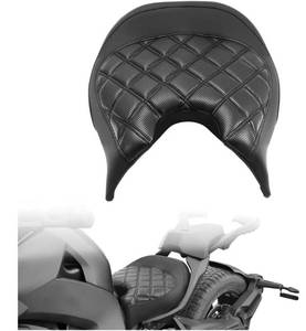 lot 41604 image: Driver Solo Seat Compatible with Can Am Ryker 600 900 Rally Edition Sport ACE 2019-2023, Black Leather Side Panels, Diamond Double Line Stitching Replace 219400795 (Black stitching)