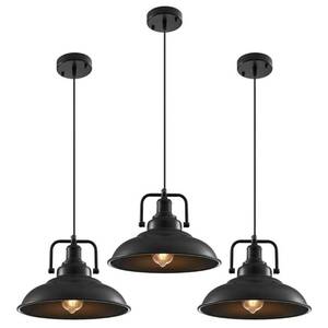 lot 41653 image: Black Pendant Light 12.5 inches 3 Packs, Farmhouse Pendant Light, Industrial Pendant Lighting, Kitchen Pendant Lights, Pendant Lights Kitchen Island for Dinning Room Entryway Barn