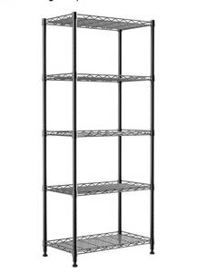 lot 41663 image: 5-Wire Shelving Metal Storage Rack Adjustable Shelves,Standing Storage Shelf Units for Laundry Bathroom Kitchen Pantry Closet(Black,11.8 D x 21.2 W x 53.5 H)