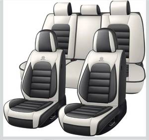 lot 41676 image: 2007-2025 Jeep Wrangler Seat Covers 4 Door, Waterproof Nappa Leather Car Seat Covers for Jeep Wrangler, Anti-Slip & Comfortable(Full Set Gray & White)